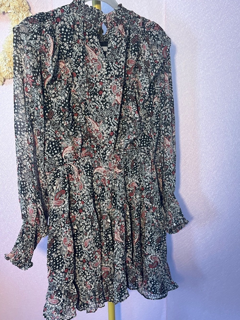 FATE Black Paisley Floral Ruffle Mini Dress - Picture 7 of 8